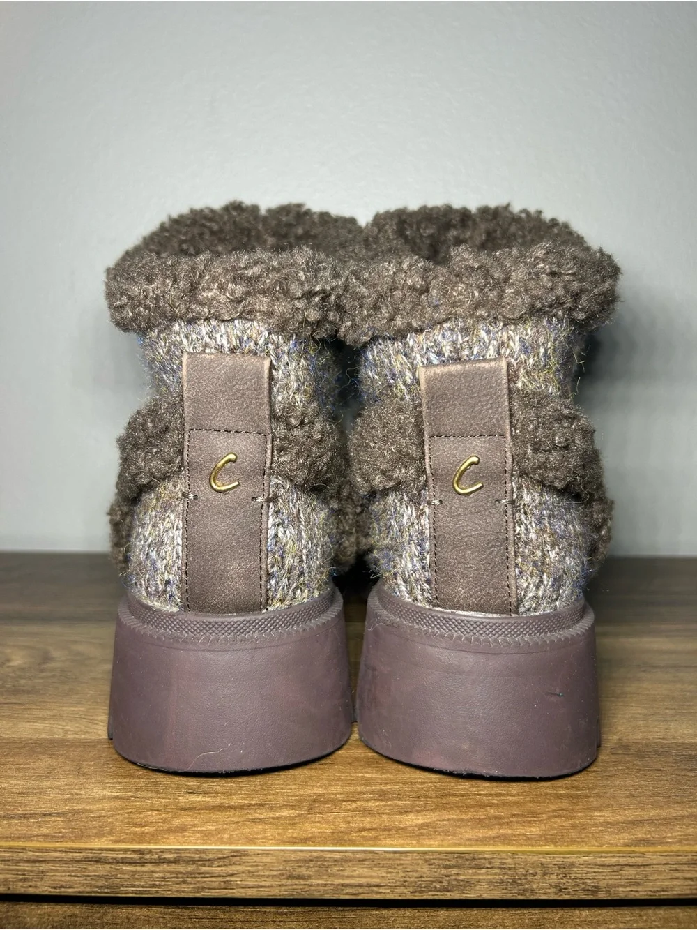 Circus by Sam Edelman Women’s Brown Knit Cozy Booties